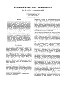 Planning and Metadata on the Computational Grid