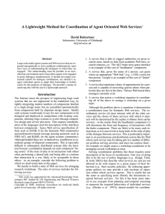 A Lightweight Method for Coordination of Agent Oriented Web Services