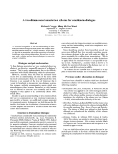 A two dimensional annotation scheme for emotion in dialogue