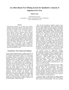 An Affect-Based Text Mining System for Qualitative Analysis of Makoto Sano