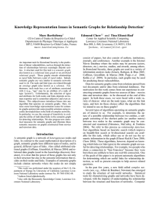 Knowledge Representation Issues in Semantic Graphs for Relationship Detection Marc Barth´elemy