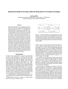 Spatial Knowledge Processing within the Reproductive Perception Paradigm Andreas Birk