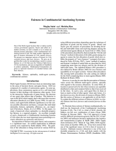 Fairness in Combinatorial Auctioning Systems Megha Saini