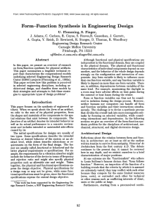 Form-Function  Synthesis in  Engineering Design