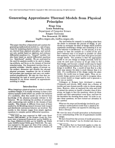 Generating Approximate Thermal  Models  from  Physical Principles