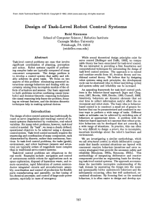 Design of  Task-Level Robot  Control Systems