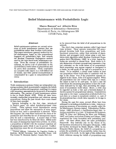 Belief Maintenance  with  Probabilistic Logic