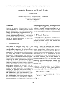 Analytic  Tableaux  for  Default  Logics