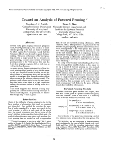 Toward  an  Analysis of  Forward Pruning