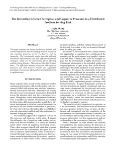 The Interaction between Perceptual and Cognitive Processes in a Distributed