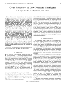 Over Recovery in Low Pressure Sparkgaps