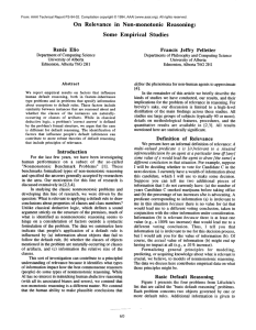 On  Relevance in  Non-monotonic Reasoning: Some  Empirical