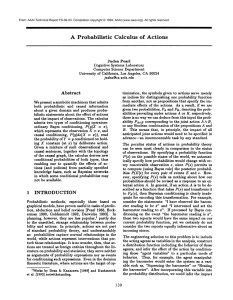 A  Probabilistic Calculus  of  Actions