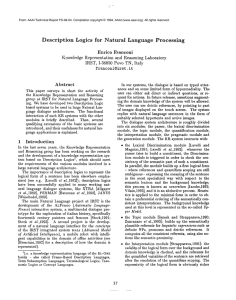 Description Logics for  Natural Language  Processing