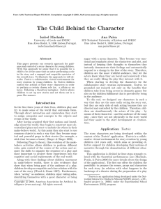 The Child Behind the Character Isabel Machado Ana Paiva
