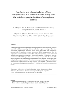 Synthesis and characteristics of iron the catalytic graphitization of amorphous