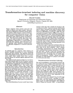 Transformation-invariant indexing and  machine  discovery for  computer  vision