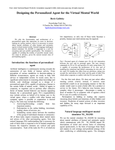 Designing the Personalized Agent for the Virtual Mental World Boris Galitsky