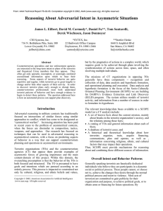 Reasoning About Adversarial Intent in Asymmetric Situations  Derek Wischusen, Jason Donmoyer