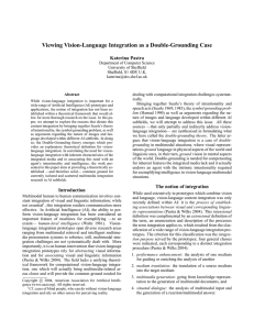 Viewing Vision-Language Integration as a Double-Grounding Case Katerina Pastra