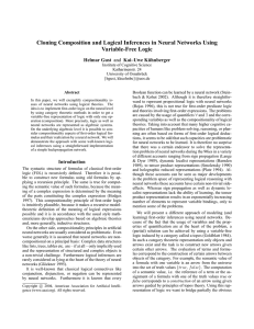Cloning Composition and Logical Inferences in Neural Networks Using Variable-Free Logic