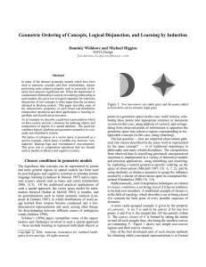 Geometric Ordering of Concepts, Logical Disjunction, and Learning by Induction {