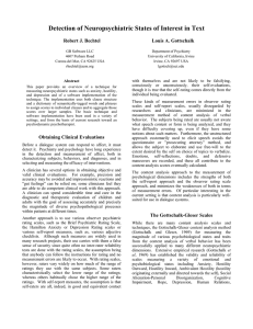 Detection of Neuropsychiatric States of Interest in Text Robert J. Bechtel