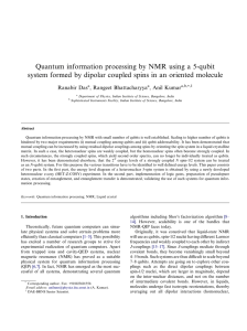 Quantum information processing by NMR using a 5-qubit