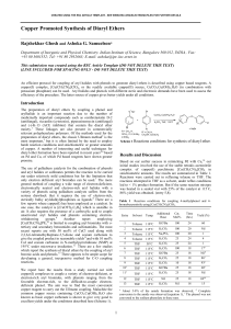 Copper Promoted Synthesis of Diaryl Ethers Rajshekhar Ghosh Ashoka G. Samuelson