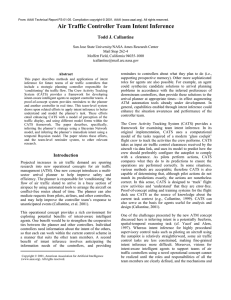 Air Traffic Controller Team Intent Inference Todd J. Callantine