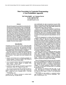 Data  Uncertainty  in  Constraint  Programming: