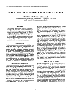 DISTRIBUTED AI  MODELS  FOR  PERCOLATION