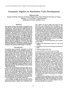 Computer  Algebra in  Simulation Code  Development