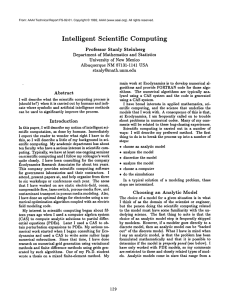Intelligent Scientific Computing