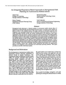 An Integrated  Experience-Based  Approach to  Navigational ... Planning  for  Autonomous Mobile  Robots