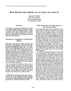 Real  Robots  Eat  Quiche  (or ... can  cook  it)
