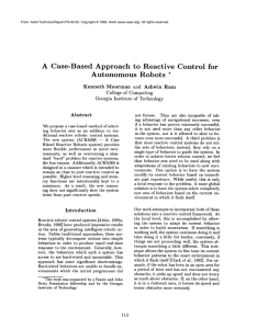 A  Case-Based Approach  to  Reactive Control for