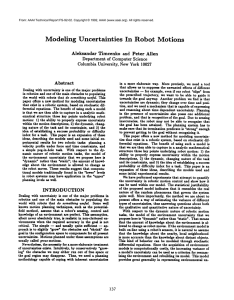 Modeling Uncertainties In  Robot  Motions