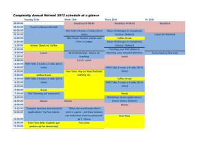 Complexity Annual Retreat 2012 schedule at a glance