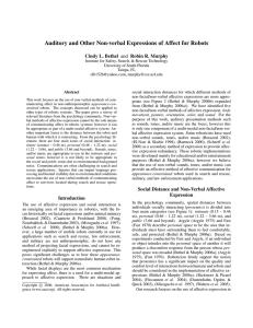 Auditory and Other Non-verbal Expressions of Affect for Robots