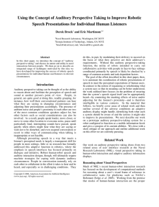 Using the Concept of Auditory Perspective Taking to Improve Robotic