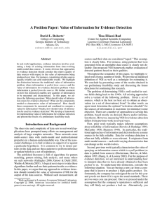 A Position Paper: Value of Information for Evidence Detection Tina Eliassi-Rad
