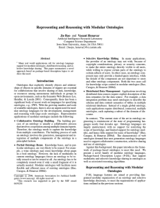 Representing and Reasoning with Modular Ontologies and { }