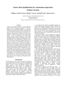 Sensor Data Qualification for Autonomous Operation of Space Systems William A. Maul