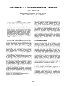 Universal Learner as an Embryo of Computational Consciousness Alexei V. Samsonovich