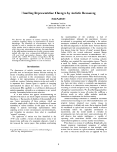 Handling Representation Changes by Autistic Reasoning Boris Galitsky