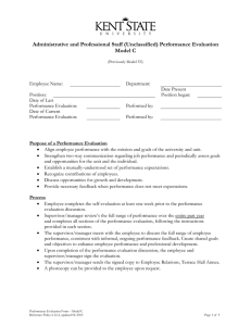 Administrative and Professional Staff (Unclassified) Performance Evaluation Model C