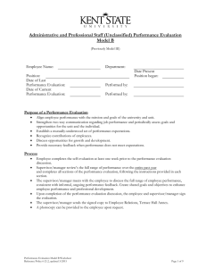 Administrative and Professional Staff (Unclassified) Performance Evaluation Model B