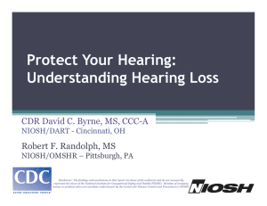 Protect Your Hearing: Understanding Hearing Loss CDR David C. Byrne, MS, CCC-A