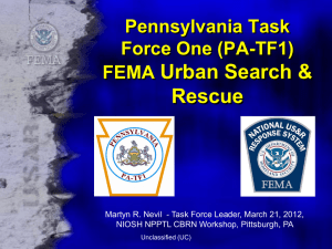 Urban Search &amp; Rescue Pennsylvania Task Force One (PA-TF1)